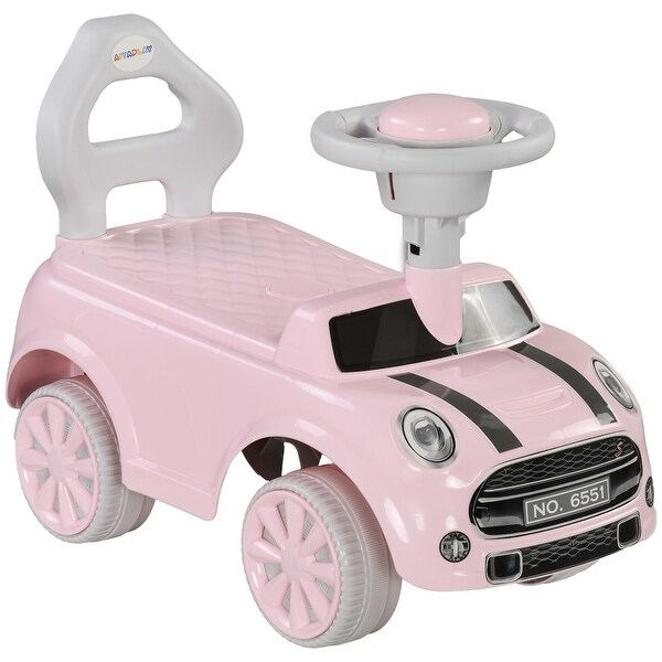 Toddler Ride-On Toy Car with Safety Backrest & Anti-Tip Design