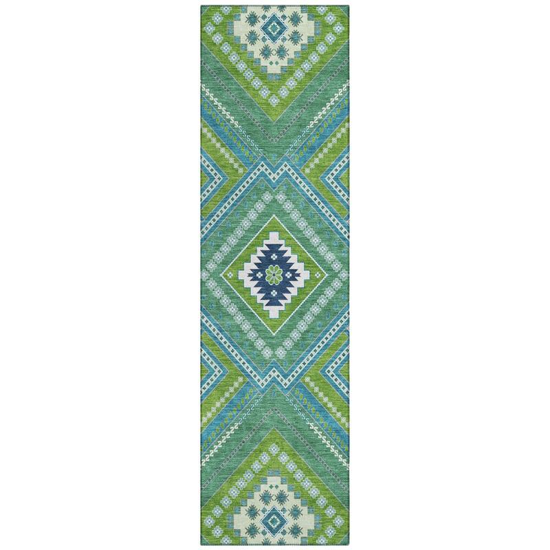 Machine Washable Indoor/ Outdoor Global Boho Chantille Rug