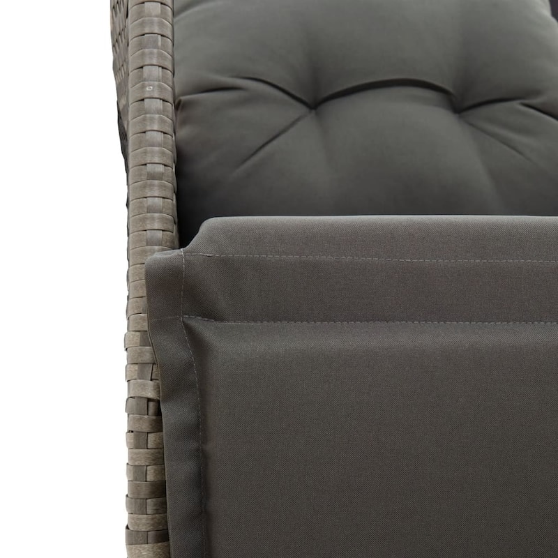 vidaXL Reclining Patio Chairs with Cushions Armchair Outdoor Seating Poly Rattan