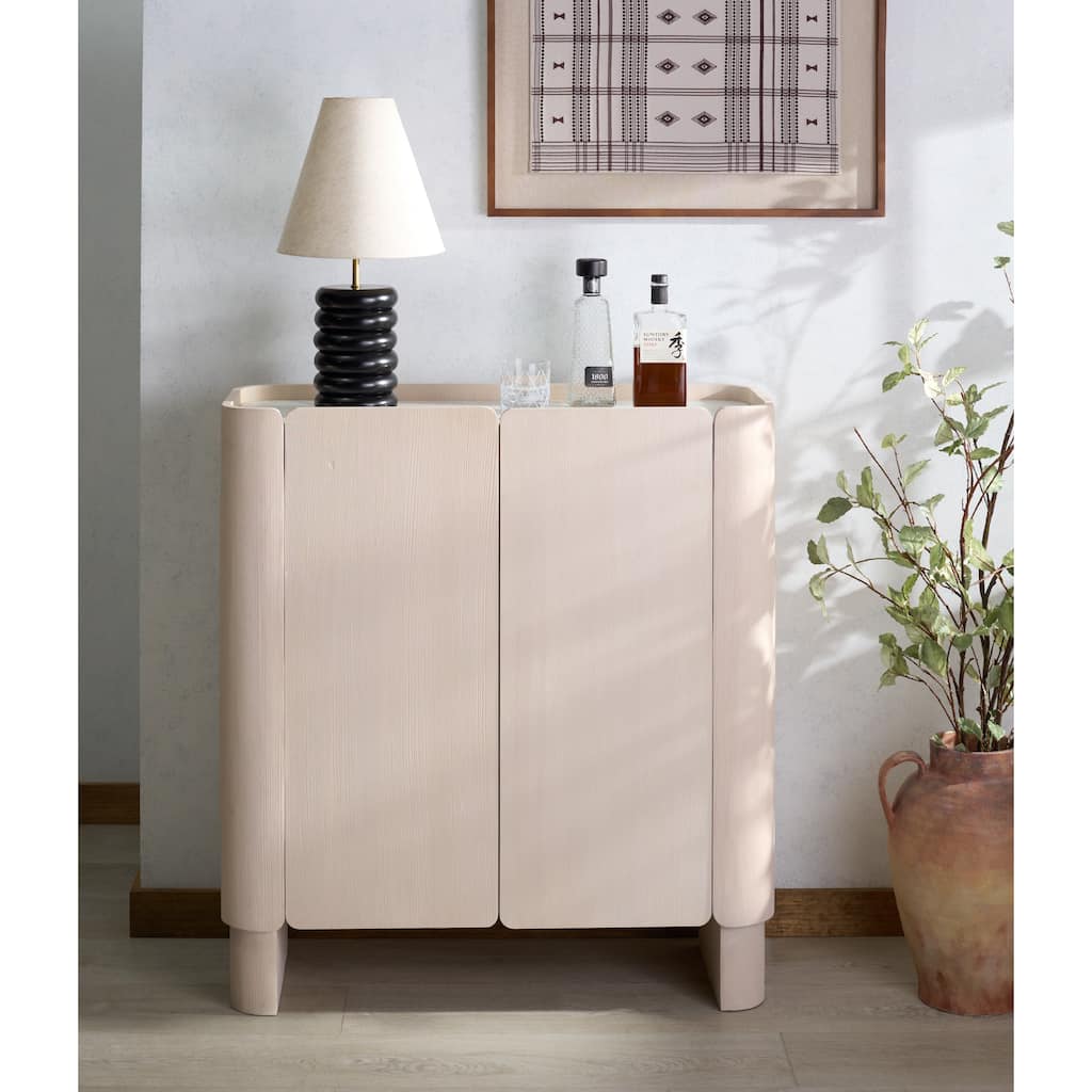 SAFAVIEH Couture Anabella Marble & Wood Bar Cabinet - 39"W x 14"D x 42"H