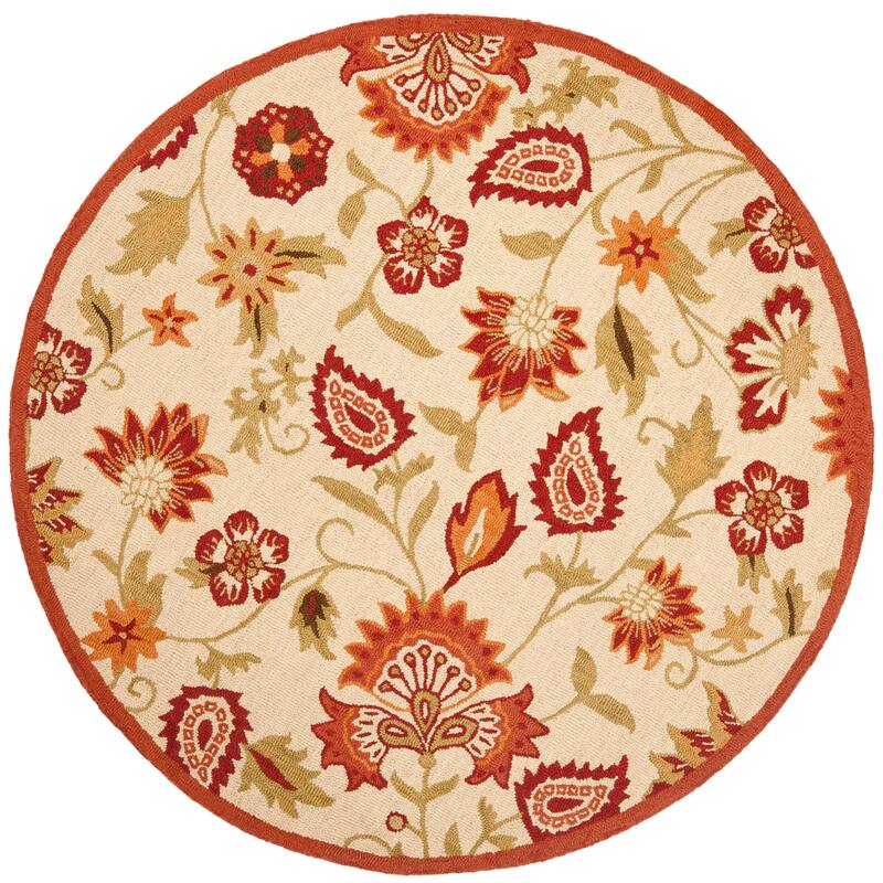 SAFAVIEH Handmade Blossom Paisley Christene Modern Floral Wool Rug