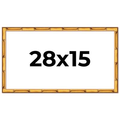28x15 Frame Gold Bamboo Solid Wood Picture Frame | 1 Inch Moulding