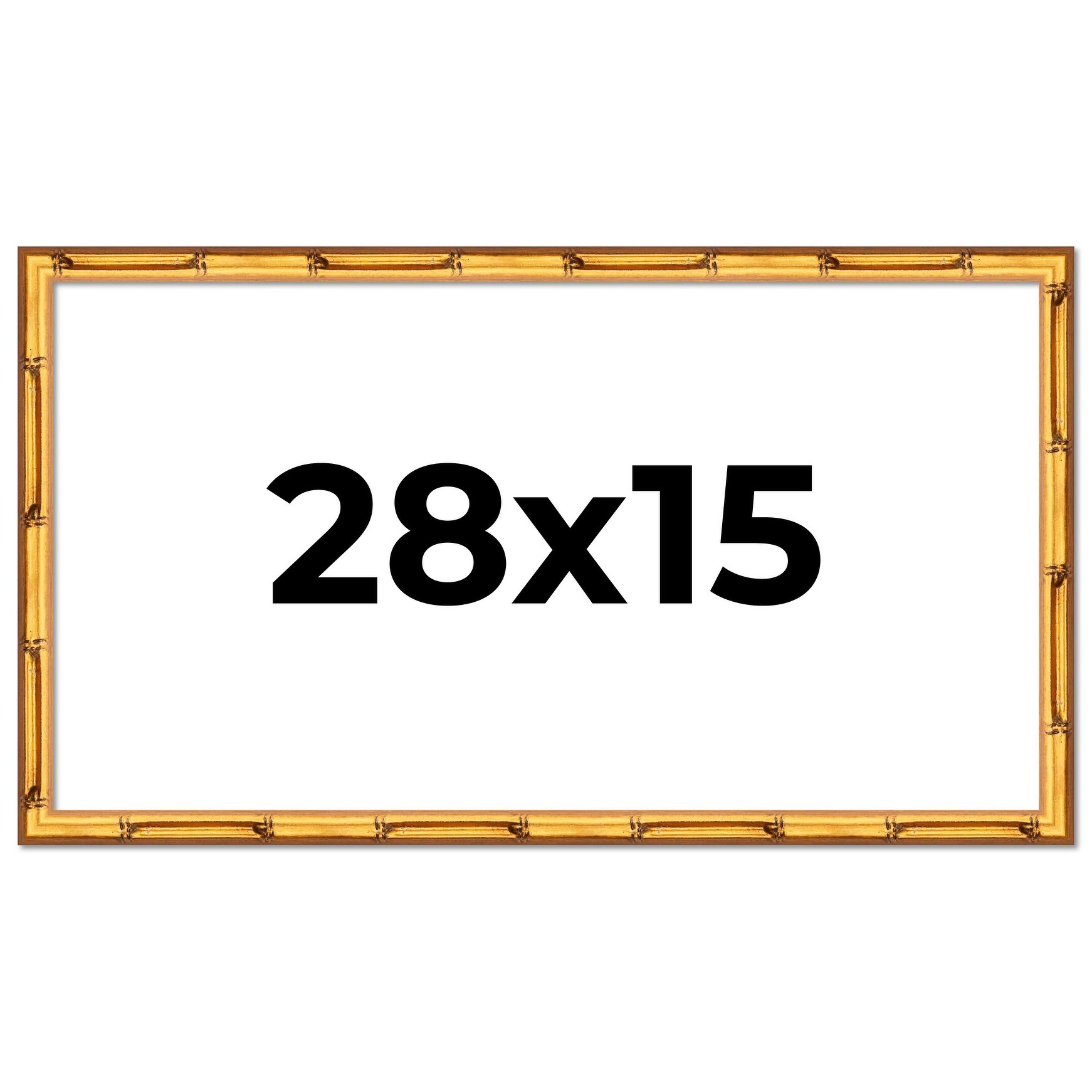 28x15 Frame Gold Bamboo Solid Wood Picture Frame | 1 Inch Moulding