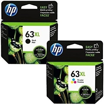 Genuine HP 63XL Black and HP 63XL Tri-color F6U64AN, F6U63AN