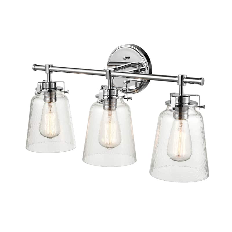 Millennium Lighting Amberose Vanity Light with Hammered Glass Shades