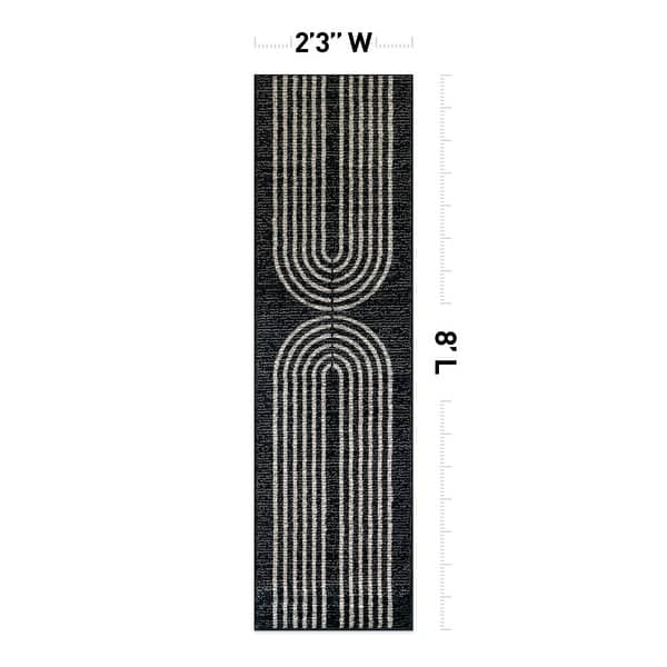 dimension image slide 5 of 7, Contemporary Arch Design Area Rug