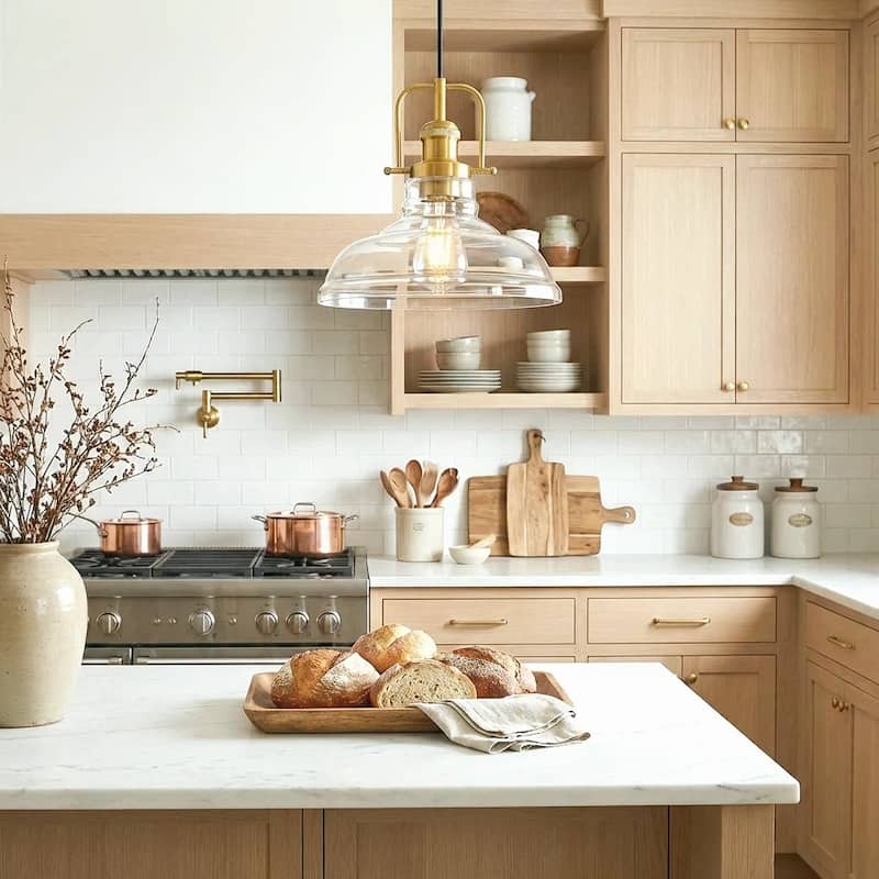 Farmhouse Glass Glass Pendant Lighting for Kitchen Island