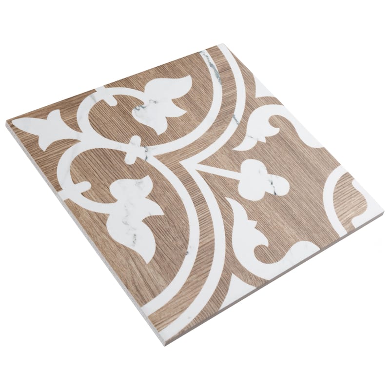 Merola Tile Llama Arte Loire Verso Noce 9-3/4" x 9-3/4" Porcelain Floor and Wall Tile