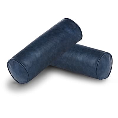 Poly and Bark Napa Leather Bolster Pillow (Set of 2)