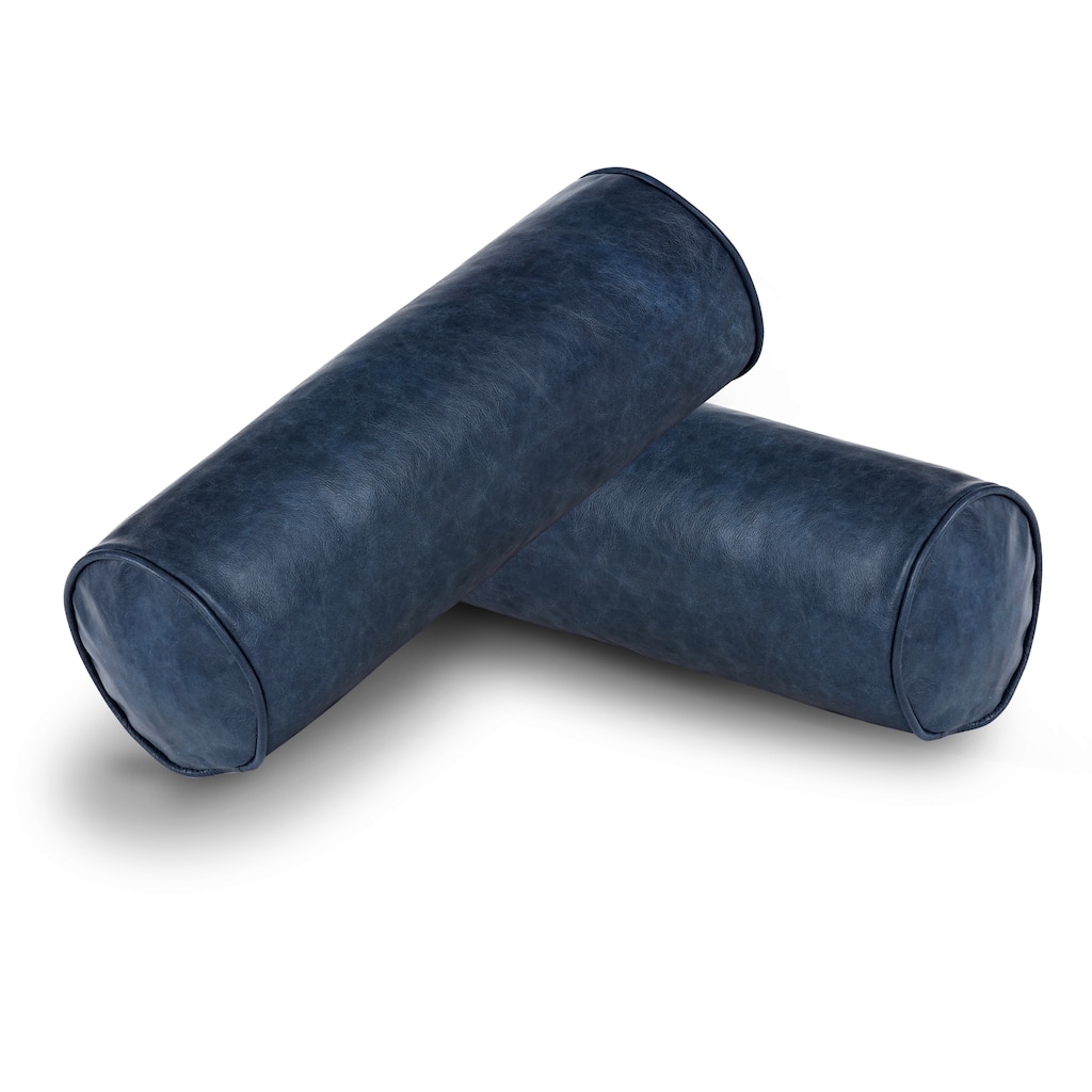 Poly and Bark Napa Leather Bolster Pillow (Set of 2)