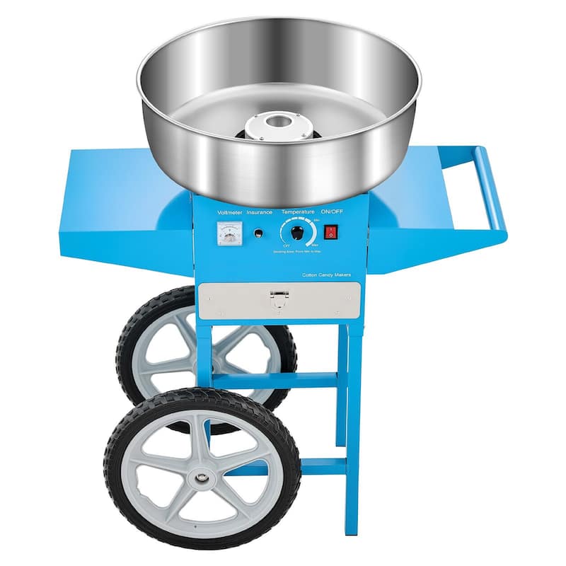 Stainless Steel 1000W Commercial Cotton Candy Machine with Temp Control - 32.24x20.47x37.6 inch