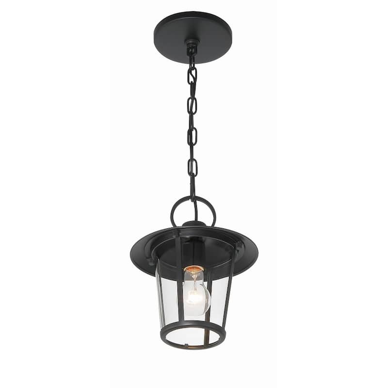 Andover 1 Light Matte Black Outdoor Chandelier - 9"W x 11"H