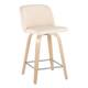 Option Cream Faux Leather/Square Chrome Footrest