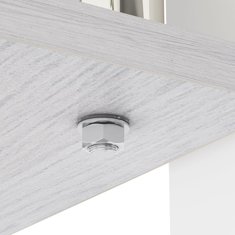 Rectangle Coffee Table, Tempered Glass Tabletop with MDF Layer, Modern Table for Living Room