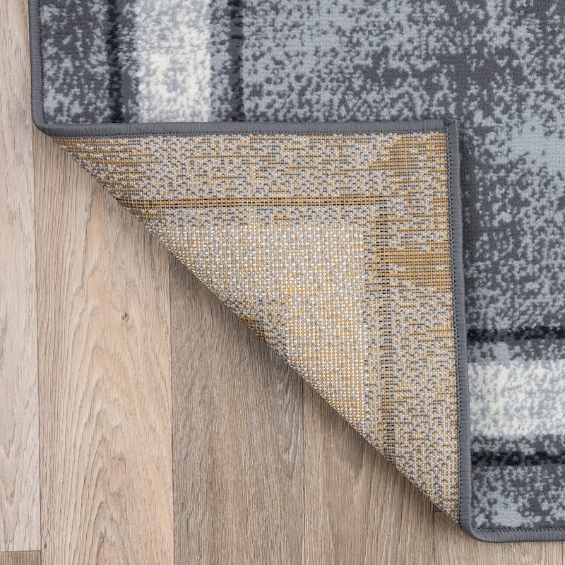 World Rug Gallery Contemporary Distressed Bordered Area Rug