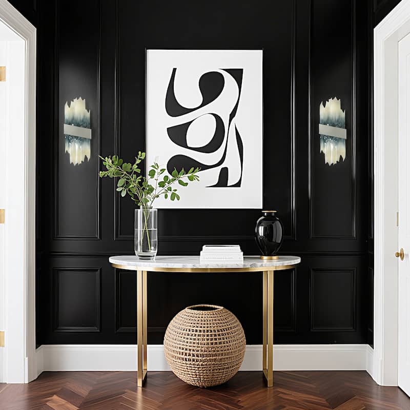 Modern LED Chrome Resin Wall Sconce Dimmable Vanity Light - W 8.6" x L 22.2" x H 3.9"
