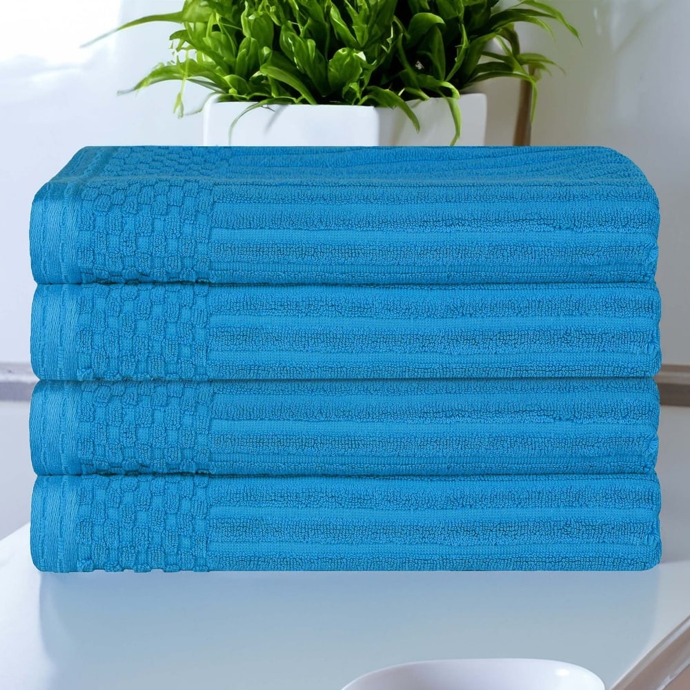 Superior Soho Ribbed Cotton Bath Towel Set of 4
