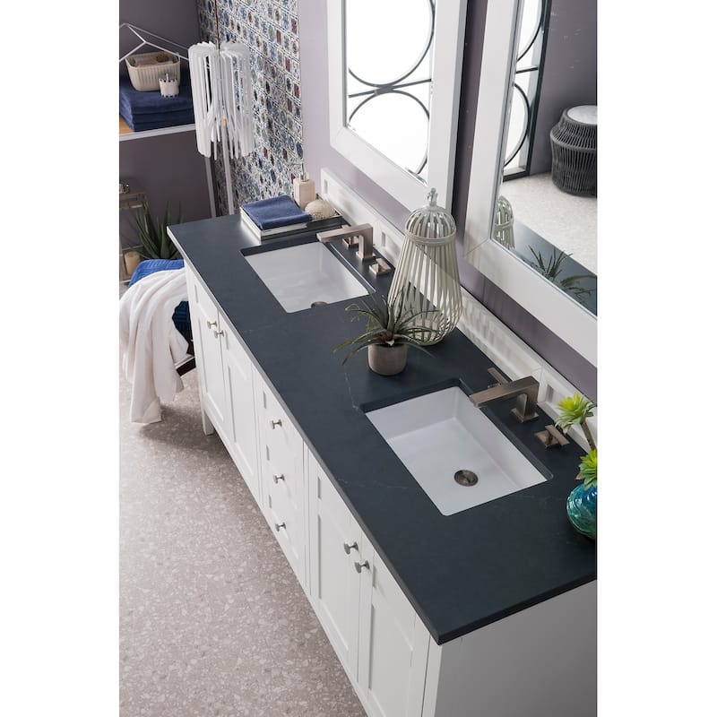 James Martin Vanities Palisades 72" Double Vanity, Bright White