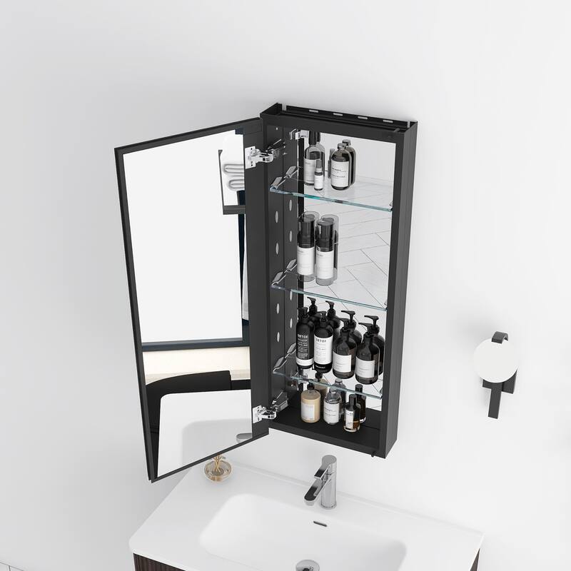 Rectangular Aluminum Medicine Cabinet with Mirror