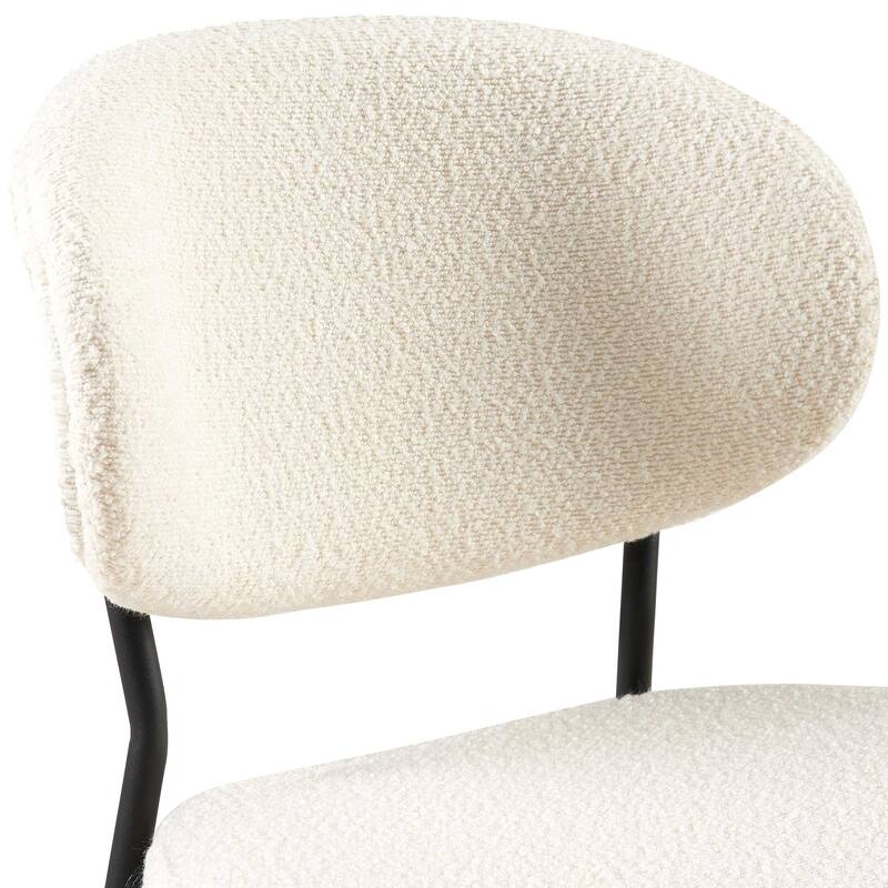 Modern 2 Piece Fabric Kitchen Dining Chair with Backrest, Cushioned, Metal Legs for Dining Room Kitchen Living Room Bedroom