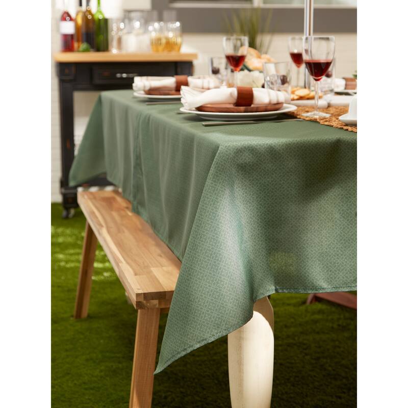 DII Stone Tonal Lattice Print Outdoor Tablecloth With Zipper 60 Round