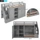 preview thumbnail 5 of 16, Twin Size Functional Loft Bed with 2 Wardrobes, 2 Drawers, 3 Shelves and Storage Staircase, Solid Wood Bed Frame with Guardrail