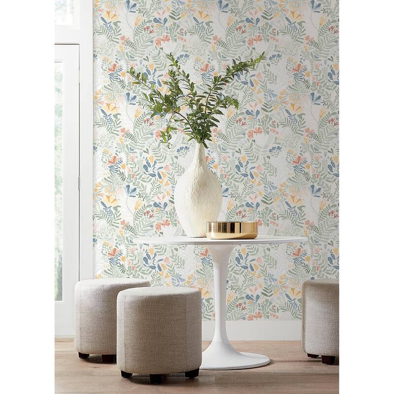 A-Street Prints Brittsommar Seafoam Woodland Floral Wallpaper
