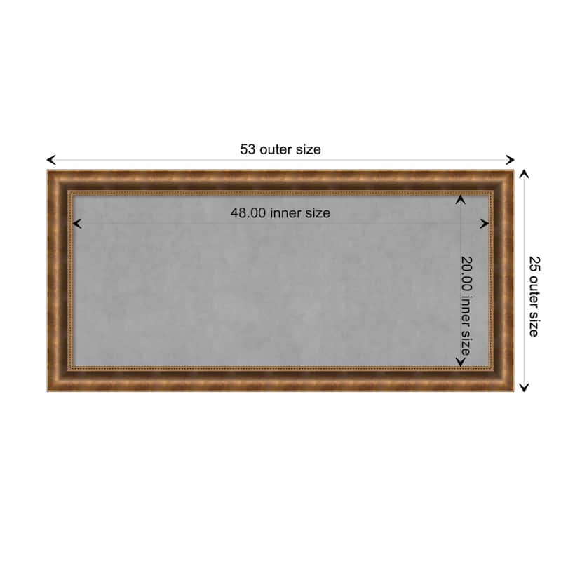 Amanti Art Manhattan Bronze Framed Magnetic Board - Board Size 48x20