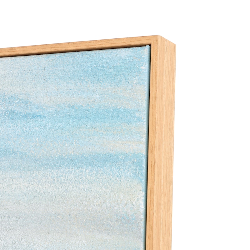Canvas Landscape Abstract Ocean Wave Living Room Framed Wall Art - Blue - Roche River Decor