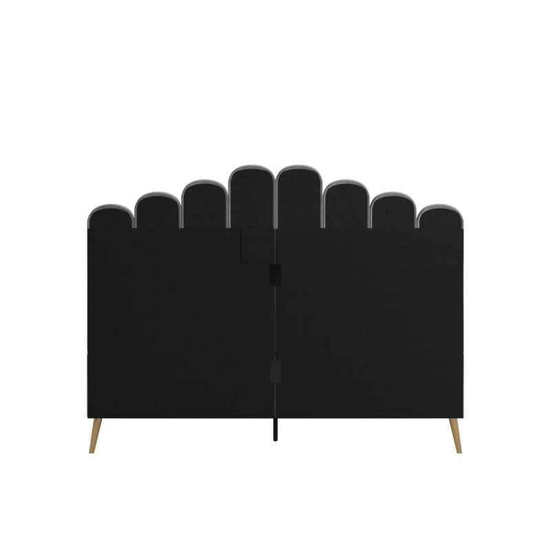 Eggleston Art Deco Velvet Upholstered Platform Bed by iNSPIRE Q Bold
