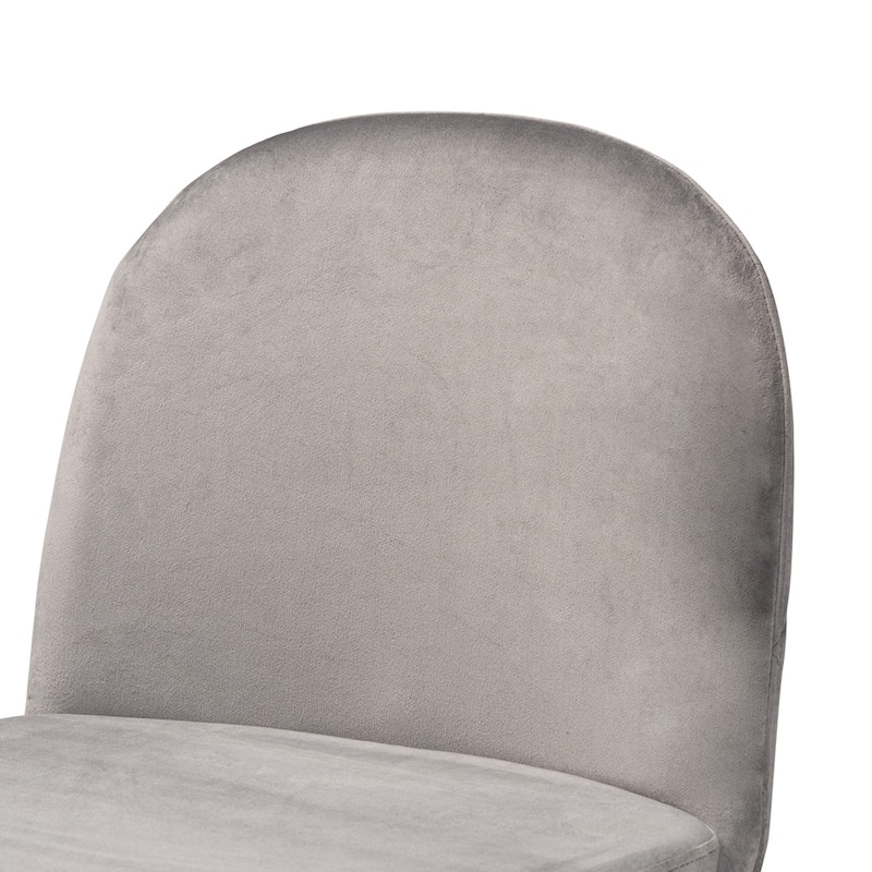 Fantine Modern Luxe and Glam Velvet Fabric Upholstered and Gold Finished Metal 2-Piece Dining Chair Set