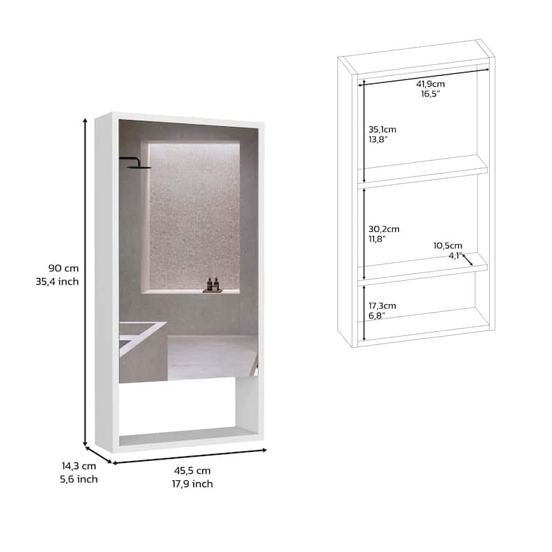 Medicine Cabinet With One External Shelf