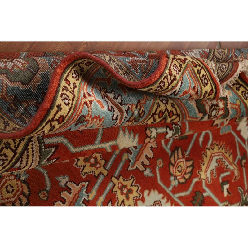 Hand Knotted Oriental 100% Wool Carpet Transitional All-Over Oranges & Rust Oushak Area Rug - 10' 2'' X 8' 1''