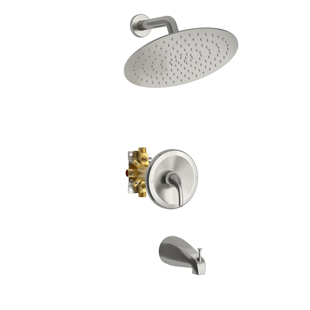 Topcraft 10-Inch Wall Mounted Round Shower System with Rough-in Valve - 10*10