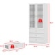 preview thumbnail 23 of 60, Glass Cabinet White Display Curio Storage Cabinet with Glass Doors