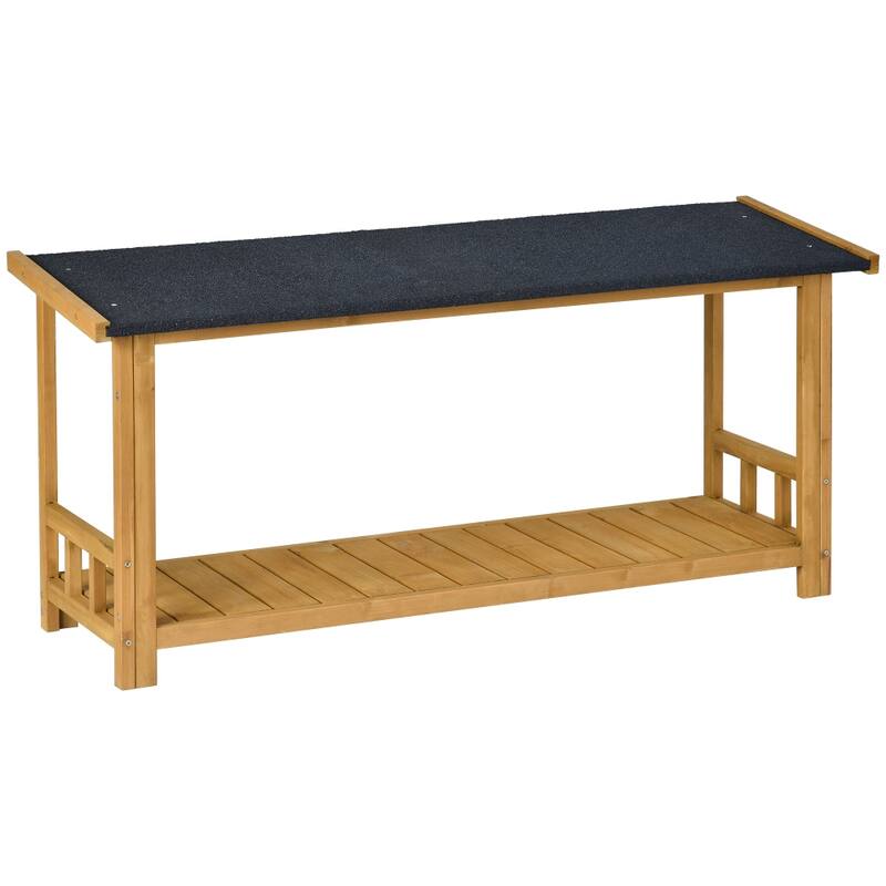47.2" Outdoor & Indoor Large Wooden Dog Hous with Porch and 2 Doors