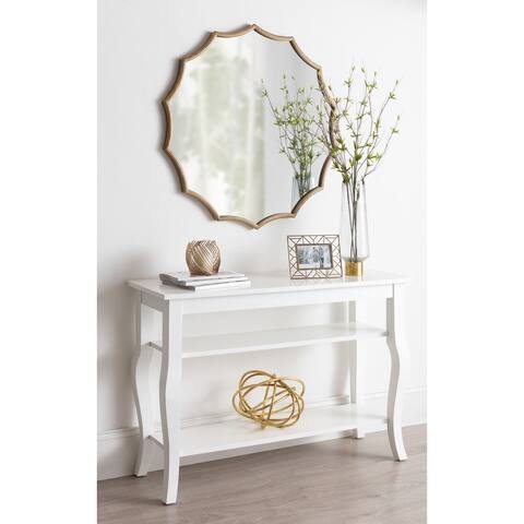 Kate and Laurel Lalina Scalloped Round Framed Accent Mirror