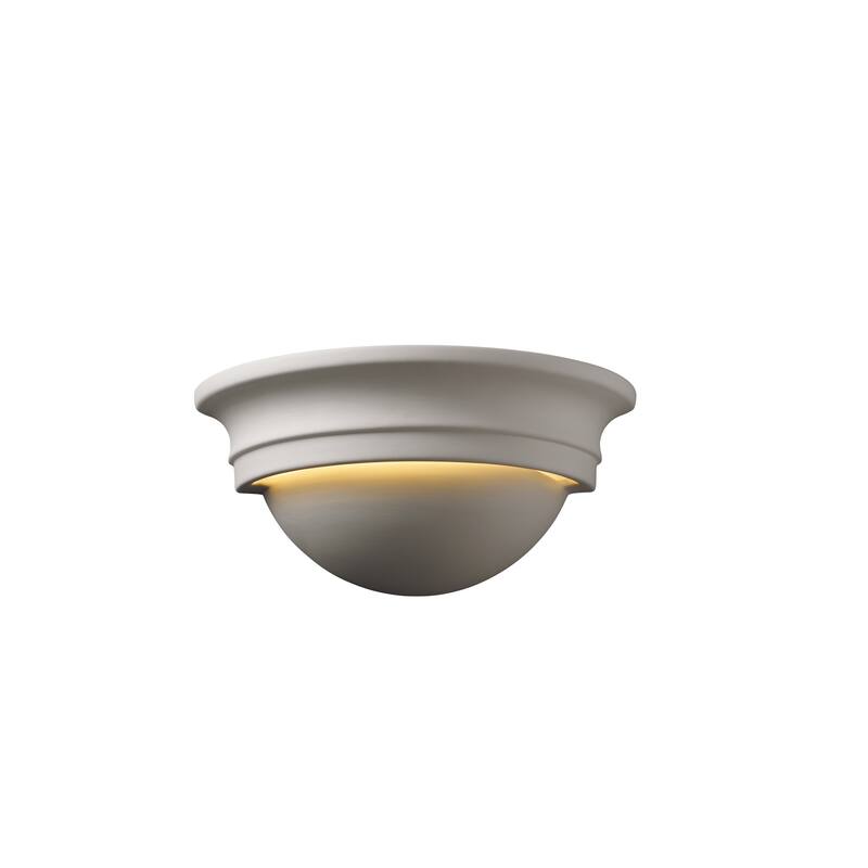 Justice Design Ambiance - Small Cyma Half-Round Wall Sconce - Bisque - Replaceable Bulb - Bisque