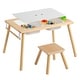 preview thumbnail 1 of 3, Kids Desk and Chair Set with Dual Storage Boxes Natural