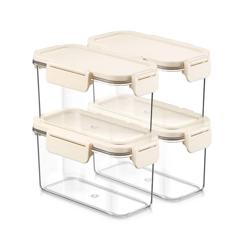 Sorbus Airtight Food Storage Container, Clear Stackable Canister for Pantry, Rice, Pasta, Cereal & Snacks - Standard Narrow - 4 Piece