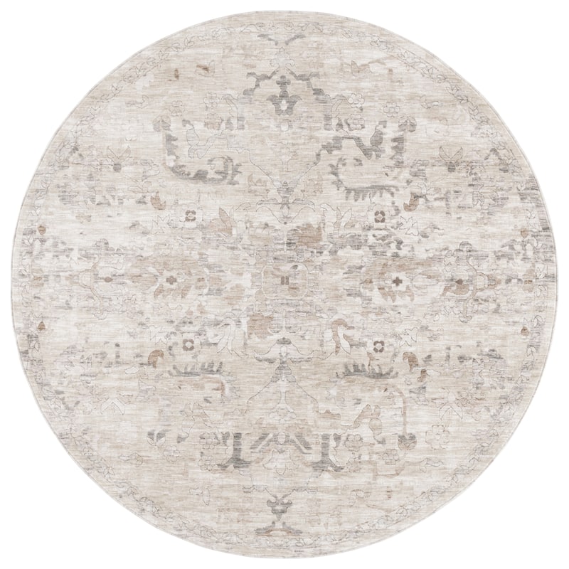 SAFAVIEH Mason Jayne Vintage Rug - 6'3" Round - Green/Beige