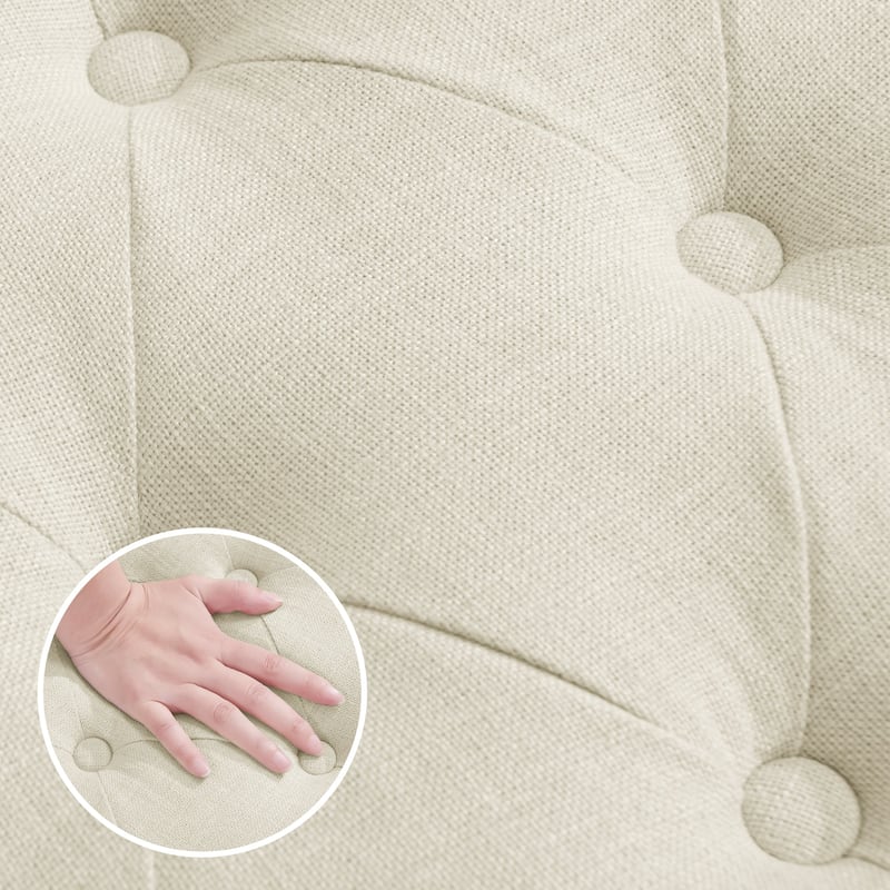 Subrtex Upholstered Storage Ottoman Bench for Living Room Bedroom