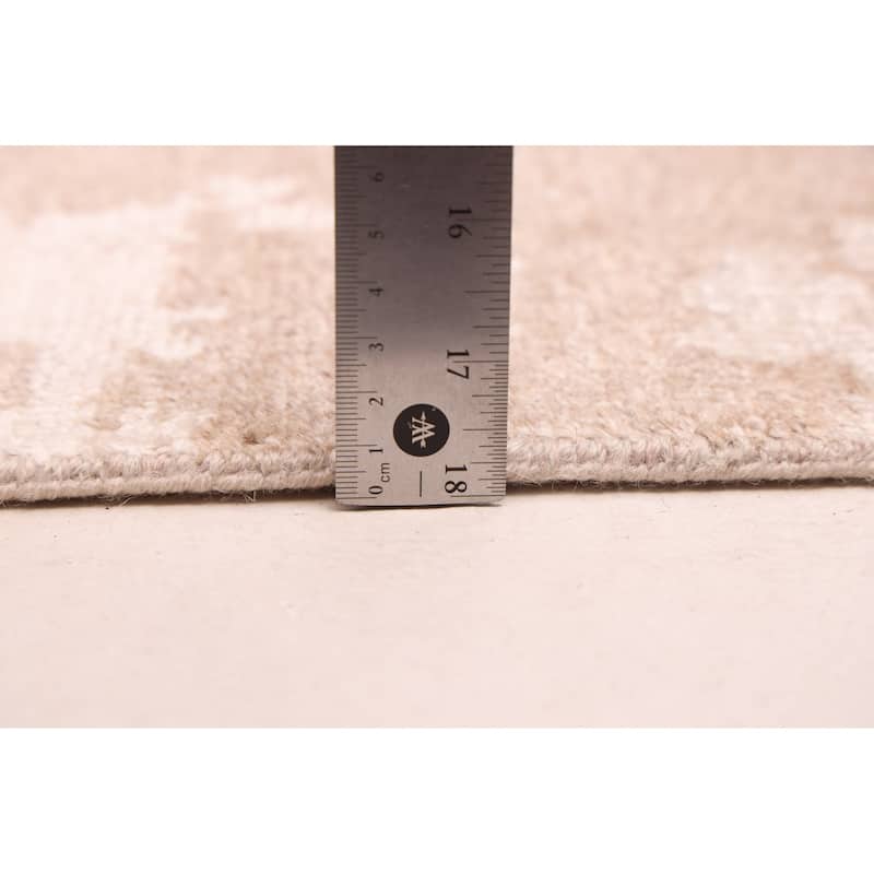 ECARPETGALLERY Hand-knotted Legacy Beige, Brown Silk, Wool Rug - 2'4 x 11'11