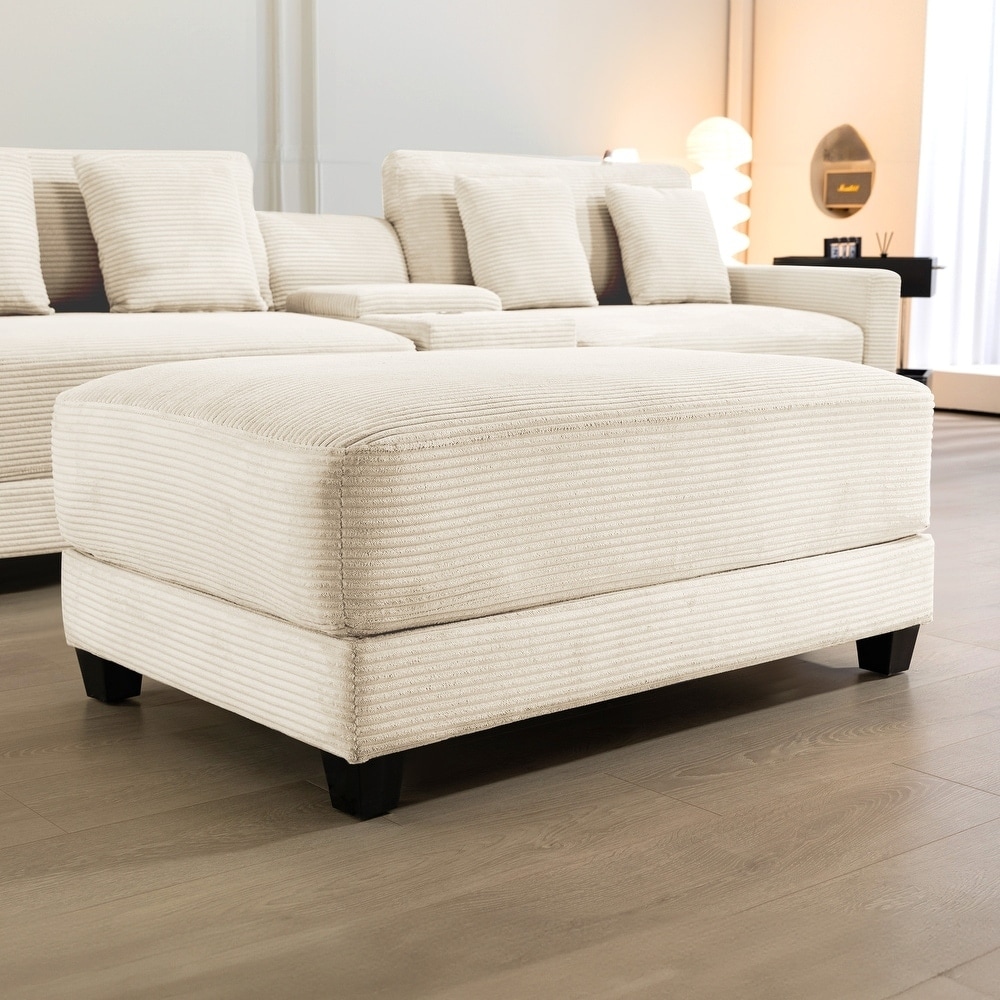 The Contemporary Oversized Corduroy Ottoman