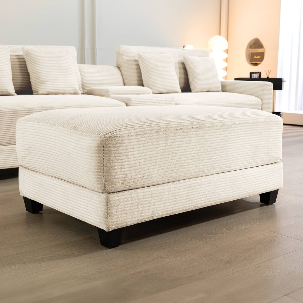 The Contemporary Oversized Corduroy Ottoman