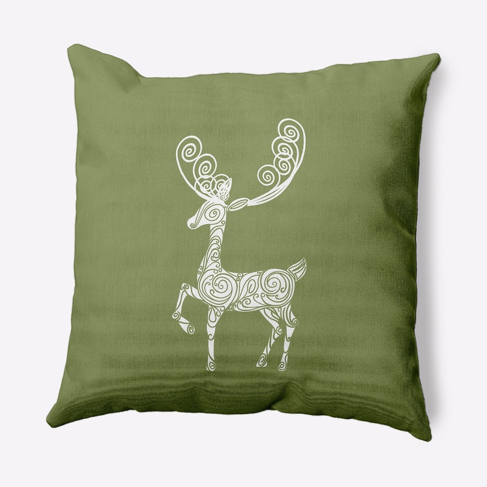 Fancy Christmas Reindeer Decorative Throw Pillow