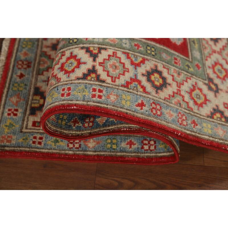 Traditional Red Kazak Foyer Rug Handmade Wool Carpet - 2'10" x 3'9"