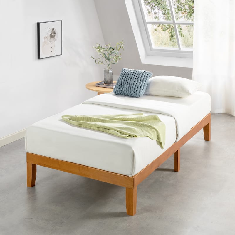 12" Classic Solid Wood Platform Bed Frame - Natural Pine - Twin XL