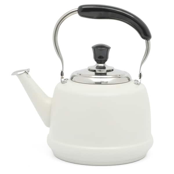 slide 2 of 22, Martha Stewart Kingstree Large 2 Qt Heavy Gauge Whistling Tea Kettle - Stainless Steel Matte Linen