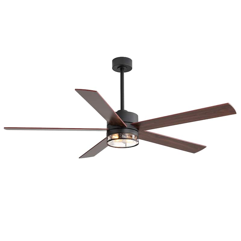 65-in Black Indoor Ceiling Fan with Light Remote (5-Blade)